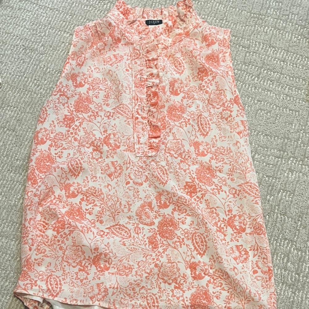 J. Crew Sleeveless Blouse - Coral Floral